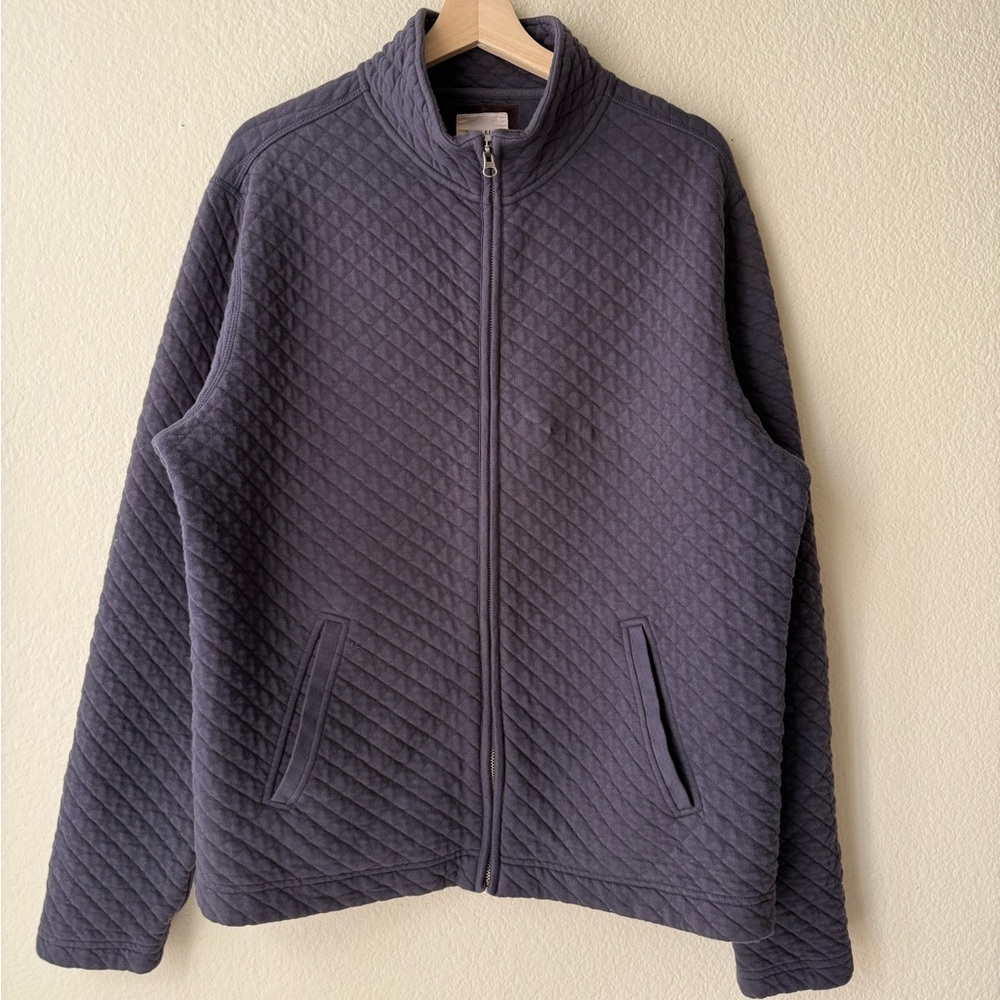 Billy Reid Quilted Full-Zip Men’s Sweater Jacket - Charcoal